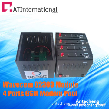 4 Ports GSM Modem Pool, Wavecom Q2303 GSM Module, 900/1800MHz